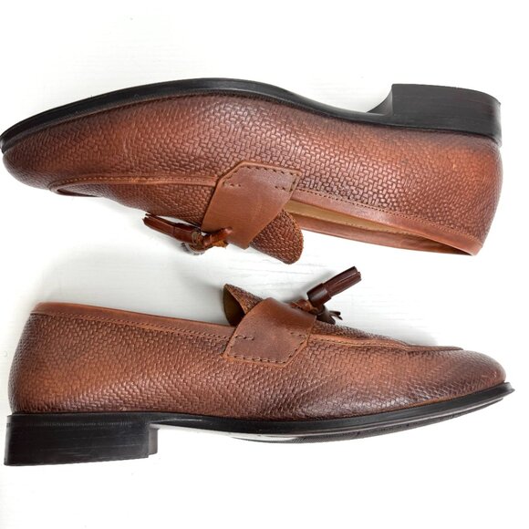 Zara Slip On Woven Dress Tassel Penny Loafers Mens US 10 EU 43 Brown main image 4